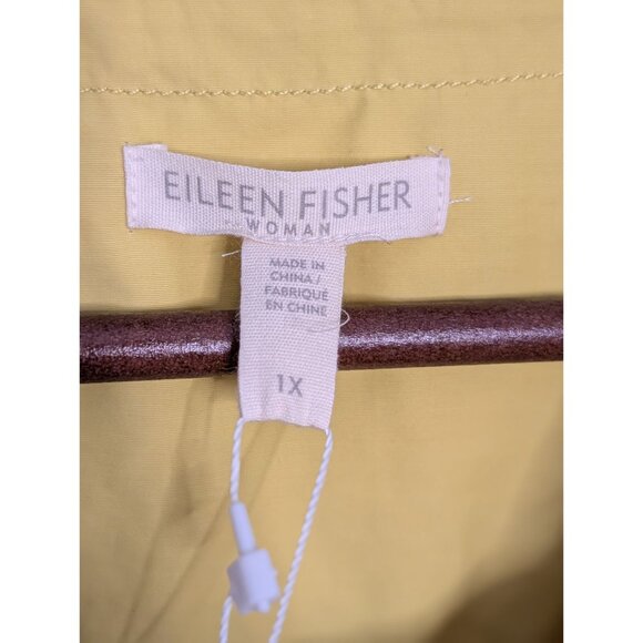Eileen Fisher Citrn Hooded Anorak Coat 1X Lightweight Organic Cotton/Nylon Rain - Picture 3 of 16
